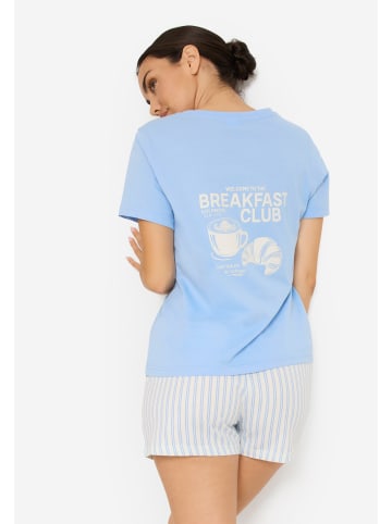 LSCN BY LASCANA Shorty in blau-ecru