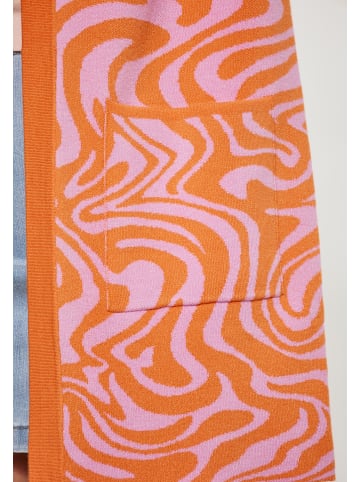 Swirly Damen Cardigan in PINK ORANGE