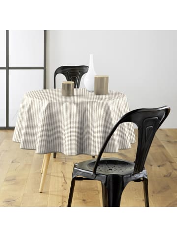 Douceur d’Intérieur Runder Tischdecken MINI VICHY in Beige, (B) 160 x (H) 0,1 x (L) 160 cm