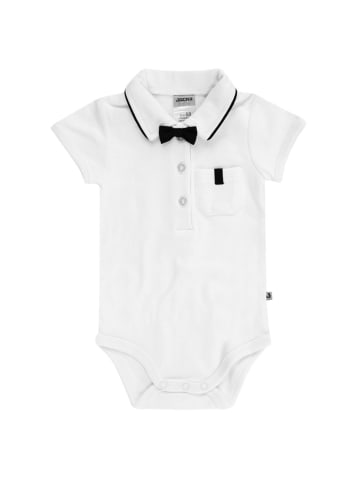 Jacky Body Kurzarm Classic abnehmbare Fliege - in weiss