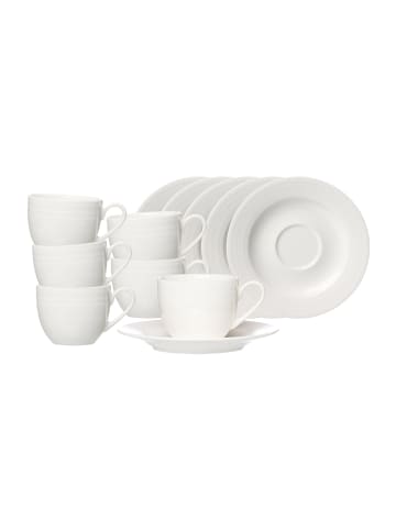 Ritzenhoff & Breker 6er Set Espressotassen mit Untetassen Levi in Weiß 90 ml in weiß