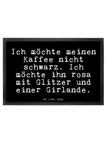 Mr. & Mrs. Panda Fußmatte Ich möchte meinen Kaffee... mit Spruch in Schwarz