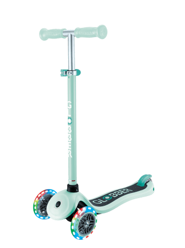 GLOBBER Scooter PRIMO LIGHTS Roller in mint, mit Leuchtrollen