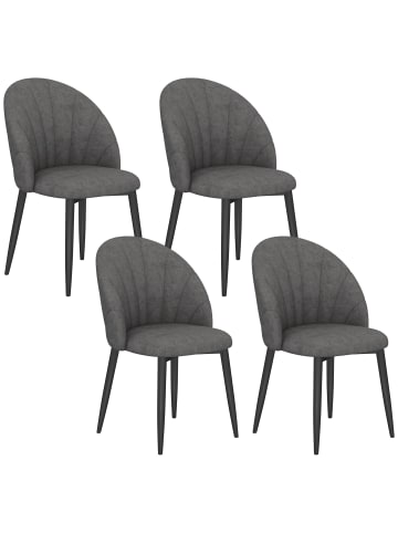 HOMCOM Esszimmerstühle-54L x 52B x 79H cm-Dunkelgrau