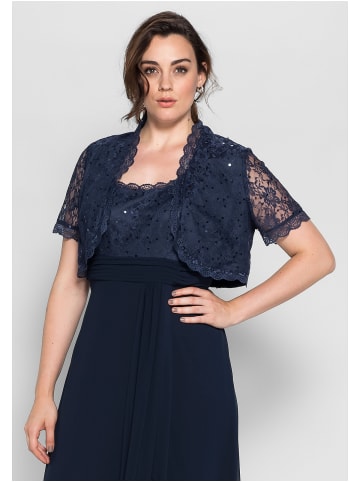 sheego Spitzenbolero in blau