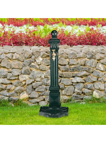 relaxdays Standbrunnen in Dunkelgrün - (B)28 x (H)80 x (T)32 cm