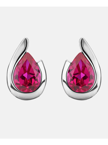 Diamant L'éternel Ohrstecker aus 375 Weißgold mit Rubin