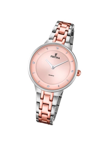 Festina Analog-Armbanduhr Festina Mademoiselle silber, rosé mittel (ca. 31mm)