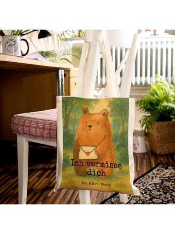 Mr. & Mrs. Panda Tasche Bär Vermissen Design mit Spruch in Weiß