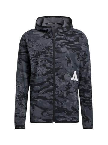 adidas Unterjacke/Trainingsjacke FL 3BAR CAMO FZ in Grau
