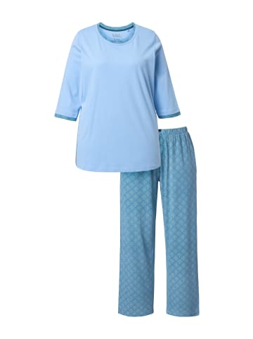 Ulla Popken Pyjama in wasserblau