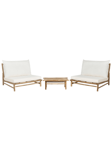 Beliani 3-tlg Lounge Set TODI in Braun/Weiß