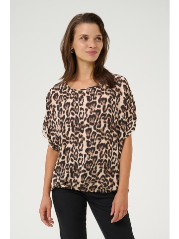 Kaffe Ärmellose Bluse KAamber in Naturel Leopard Print