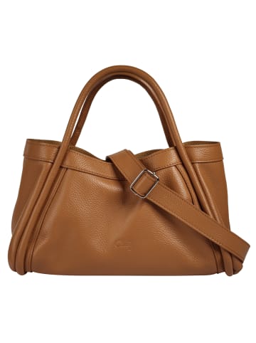 Cluty Handtasche 2 in 1 echt Leder in cognac