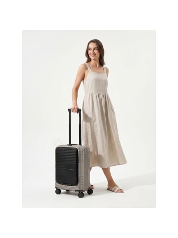 Redolz Essentials 17 2.0 4 Rollen Kabinentrolley 55 cm Laptopfach mit Dehnfalte taupe