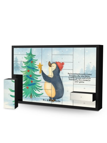 Mr. & Mrs. Panda Befüllbarer Adventskalender Pinguin Weihnachtsb... in Weiß