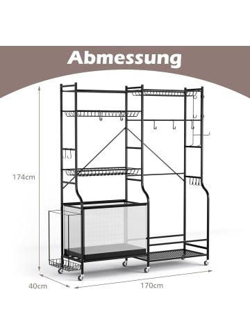 COSTWAY Garage Organizer für Sportgeräte in Schwarz