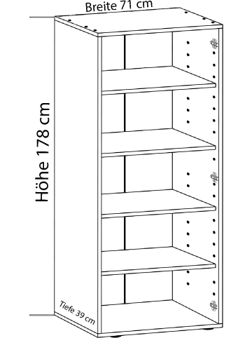 VCM  Holz Kleiderschrank Schrank Vandol in Weiß