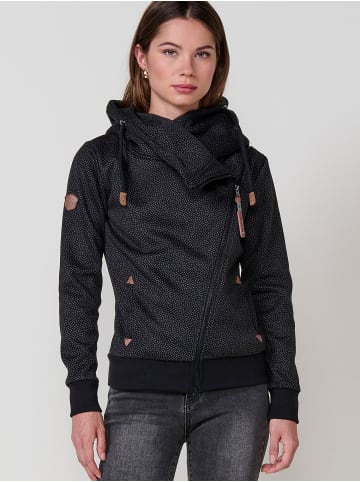 KOROSHI Offener Damen-Hoodie mit Aufdruck in SCHWARZ