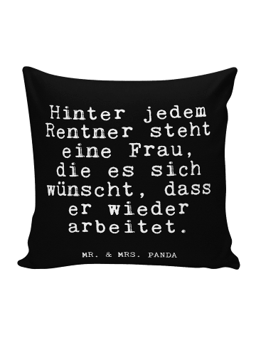 Mr. & Mrs. Panda Kissen 40x40 Hinter jedem Rentner steht... mit ... in Schwarz