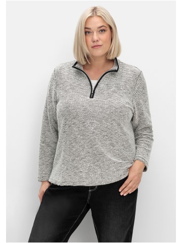 sheego Sweatshirt in ecru gemustert