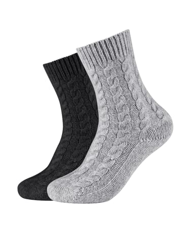 camano Socken 2er Pack warm & cozy in Schwarz mix