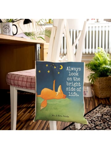 Mr. & Mrs. Panda Strandtasche Fuchs Sterne Design mit Spruch in Weiß