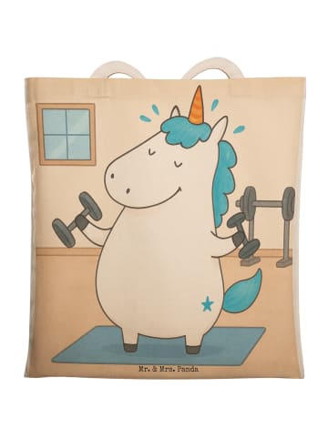 Mr. & Mrs. Panda Tote Bag Einhorn Fitness Design ohne Spruch in Weiß