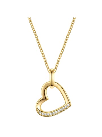Rafaela Donata Kette Herz aus Sterling Silber mit Zirkonia in gelbgold