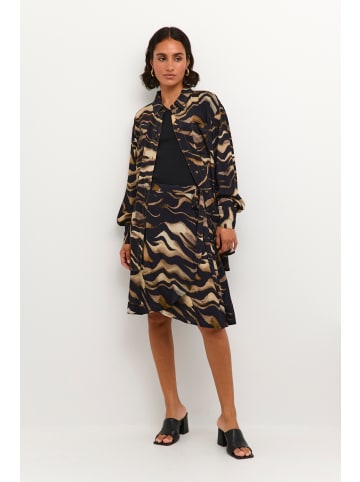 Kaffe Rock KAlaila A-shape in Black/Brown Tiger Print