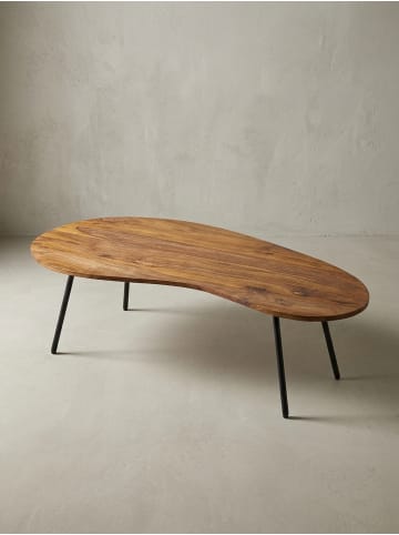 KADIMA DESIGN Design Couchtisch WL5.617 122x36x63 cm mit Metallbeinen in Massivholz