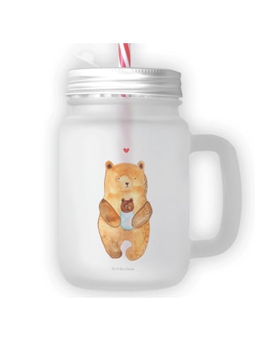 Mr. & Mrs. Panda Trinkglas Mason Jar Bär Baby ohne Spruch in Transparent