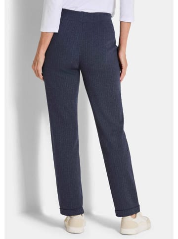 GOLDNER Businesshose CARLA mit Fischgrätmuster in marine