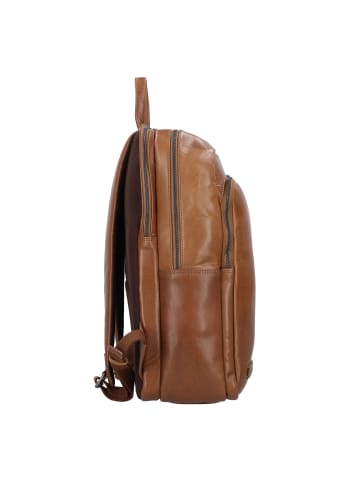 Plevier Rock Opal Rucksack Leder 43 cm Laptopfach in cognac