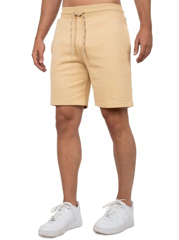 Reichstadt Herren Regular Fit Shorts Marken-Stick in Beige