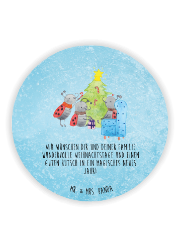 Mr. & Mrs. Panda Rund Magnet Weihnachten Smörle mit Spruch in Eisblau