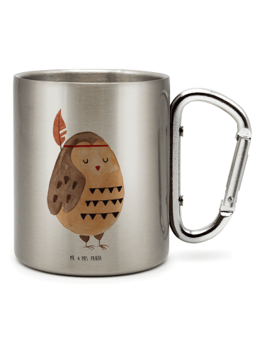 Mr. & Mrs. Panda Tasse Eule Federschmuck ohne Spruch in Silber