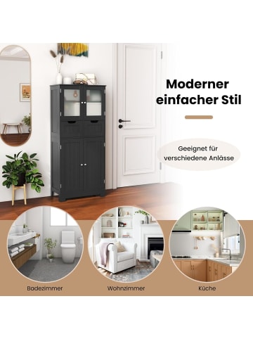 COSTWAY Badschrank mit 2 Schubladen in Schwarz