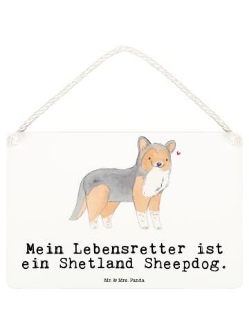 Mr. & Mrs. Panda Holztafel Shetland Sheepdog Lebensretter mit Sp... in Weiß