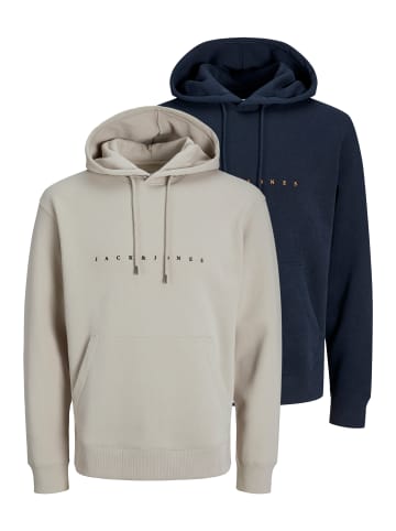 Jack & Jones Sweatshirt / Hoodie Star in Dunkelblau / beige