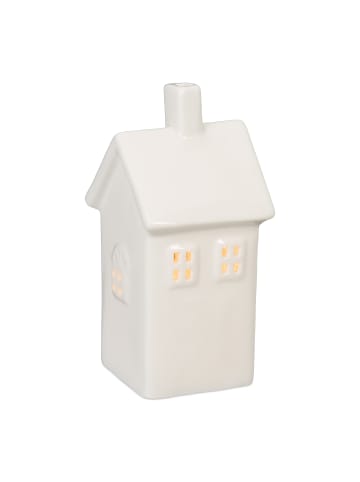 relaxdays Teelichthaus in Weiß - (B)6,5 x (H)13,5 x (T)7 cm