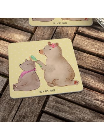 Mr. & Mrs. Panda Tischuntersetzer Bär Kind ohne Spruch in Gelb Pastell