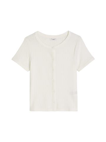 Marc O'Polo DENIM Pointelle-Kurzarm-Cardigan regular in Silky White