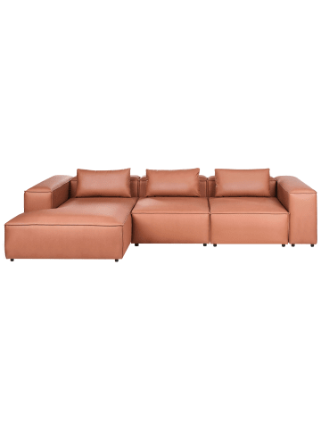 Beliani Ecksofa BRANDE in Braun - (W) 184 x (H) 70 x (L) 368 cm