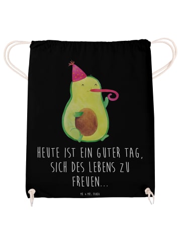 Mr. & Mrs. Panda Turnbeutel Avocado Feier mit Spruch in Schwarz