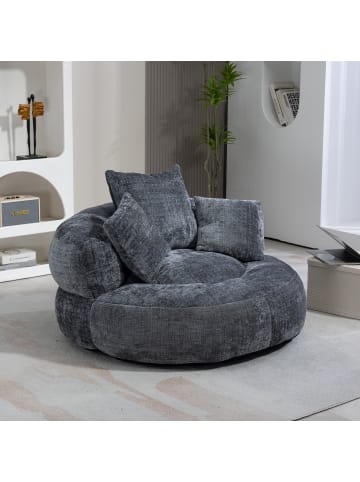 ABRIHOME Lazy Sofa Sitzsack mit drei Kissen - Chenille in Grau 