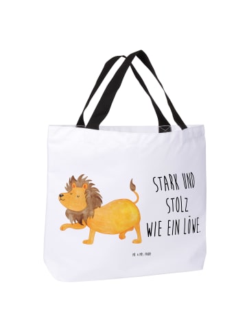 Mr. & Mrs. Panda Tasche Sternzeichen Löwe mit Spruch in Weiß
