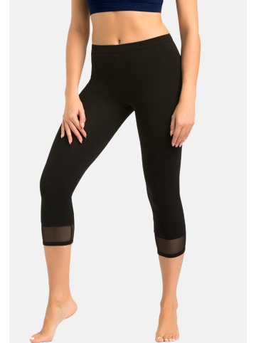 Teyli Baumwoll-Leggings 3/4 Länge Glamo in schwarz