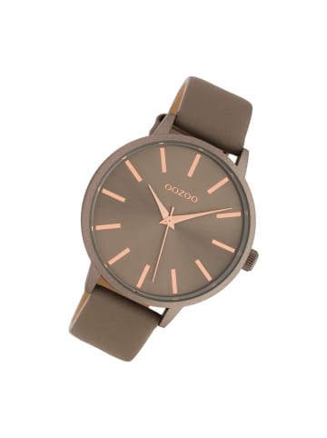 Oozoo Analog-Armbanduhr Oozoo Timepieces braun, taupe groß (ca. 42mm)