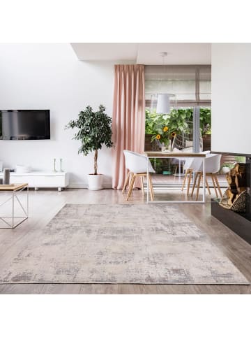 KADIMA DESIGN Teppich Velours, Abstrakt, Naturtöne, Wohnzimmerteppich, Pflegeleicht in Beige